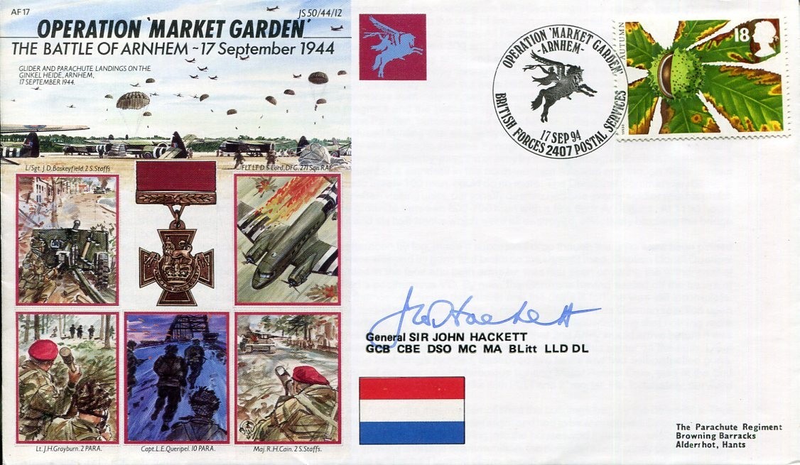 General John Hackett WWII War Battle Arnhem Opera Market Garden Signed Autograph