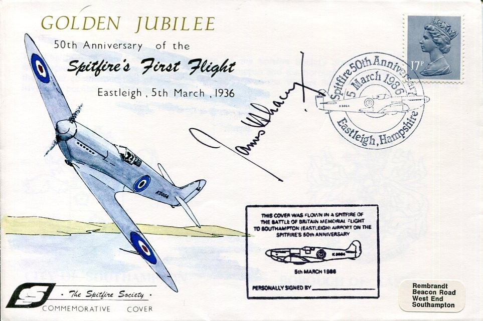 James Ginger Lacey RAF WWII War Ace Fighter Battle of Britain Signed Autograph