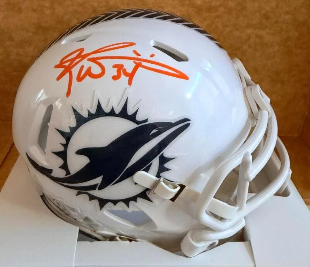 RICKY WILLIAMS DOLPHINS SALUTE TO SERVICE SIGNED AUTO MINI HELMET BECKETT AUTH