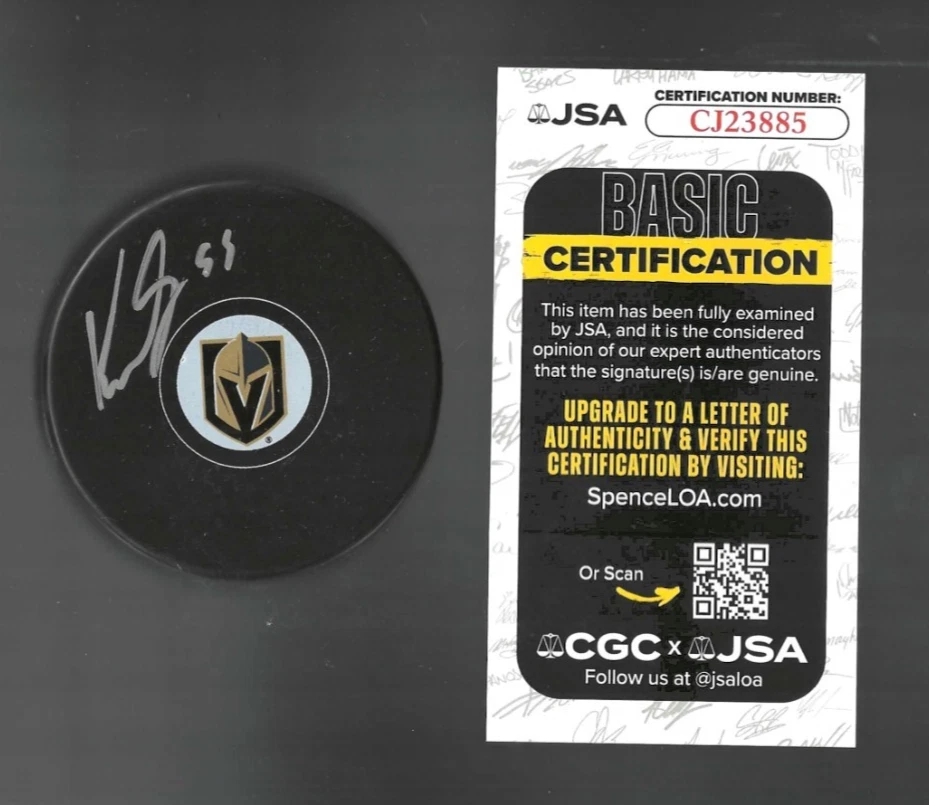 Keegan Kolesar Signed Vegas Golden Knights Puck JSA COA