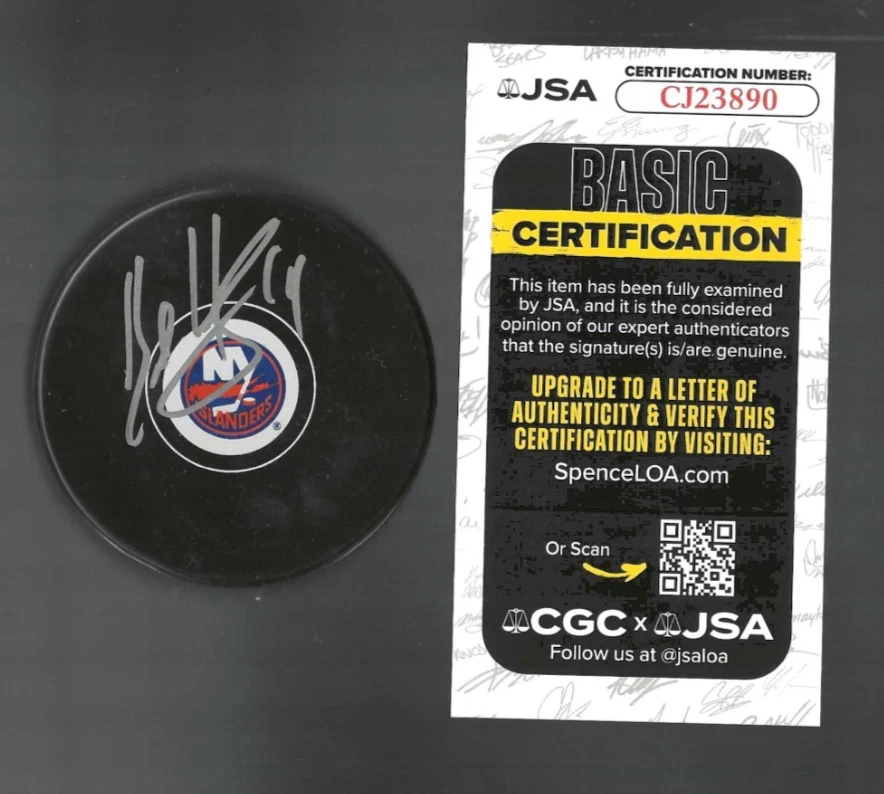 Bo Horvat Signed New York Islanders Puck JSA COA