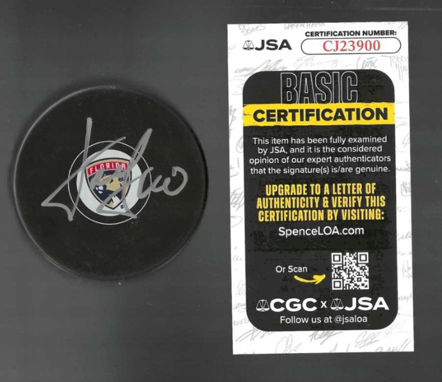 Daniil Tarasov Signed Florida Panthers Puck JSA COA