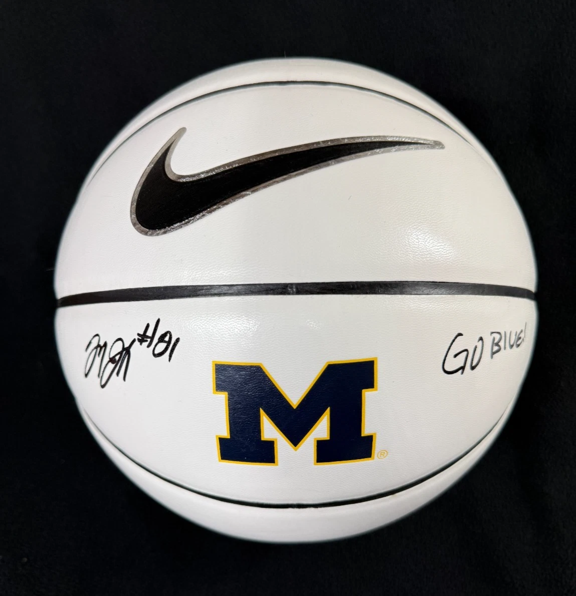 Morris Johnson Jr. Signed Inscribed Michigan Wolverines Nike Logo Basketball JSA