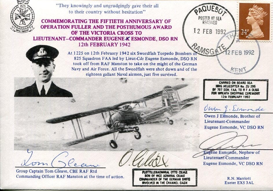Tom Gleave RAF WWII War Fighter Pilot Battle Of Britain Signed Autograph