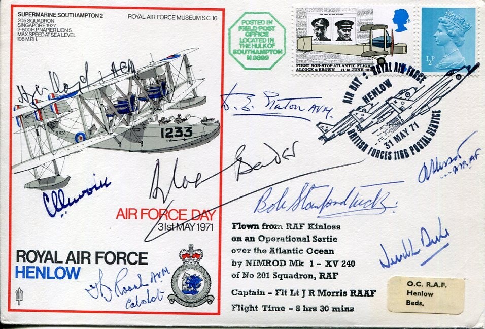Douglas Bader Robert Stanford Tuck Neville Duke +5 RAF WWII Ace Signed Autograph