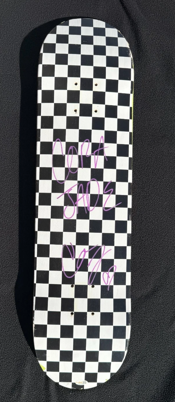 Cora Jade Signed WWE NXT White Checkered Skateboard Deck TNA JSA COA