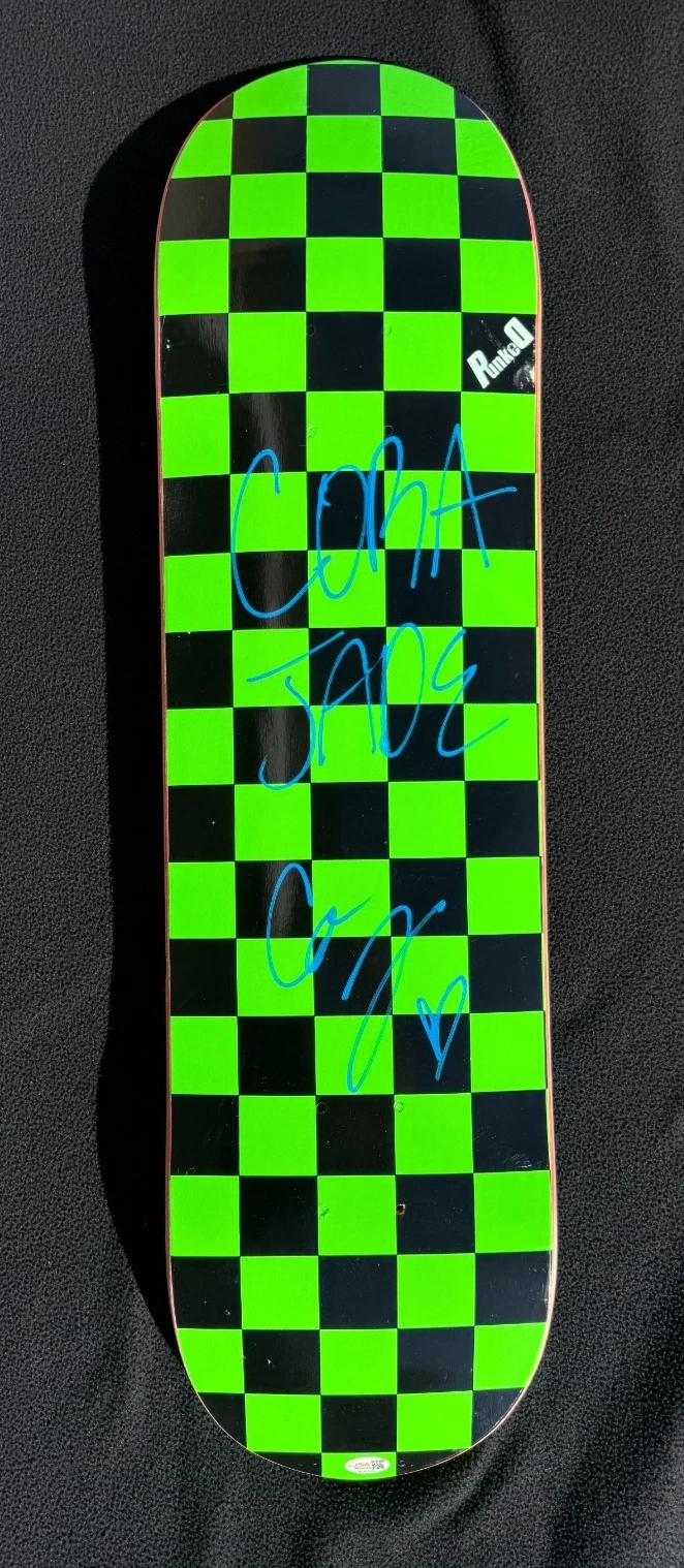 Cora Jade Signed WWE NXT Green Checkered Skateboard Deck TNA JSA COA