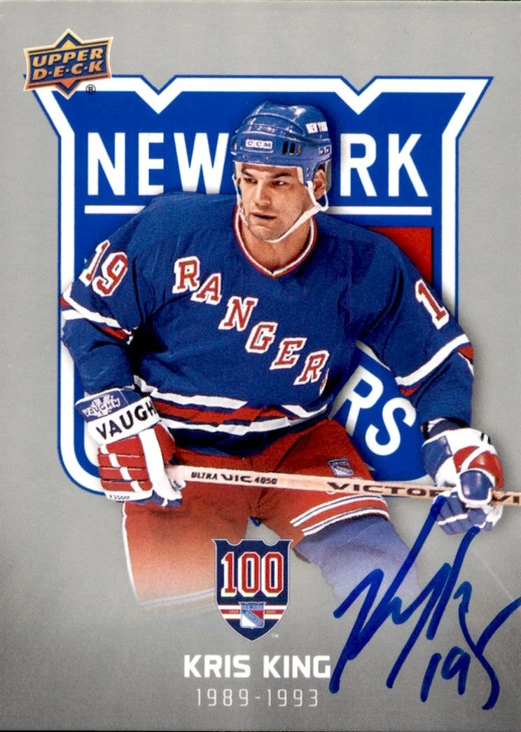 Kris King Signed 2025/26 Upper Deck New York Rangers Centennial Card #37