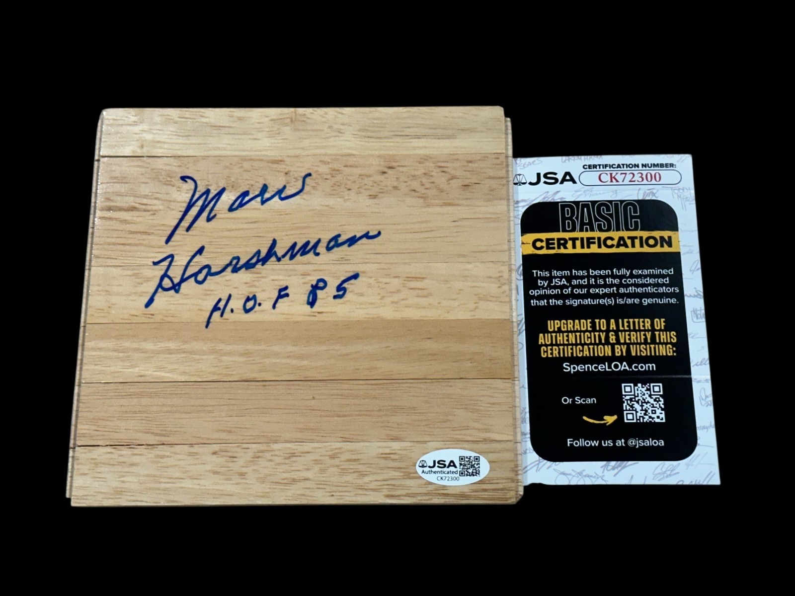 Marv Harshman Washington Pacific Lutheran HOF Signed Autograph Floorboard JSA