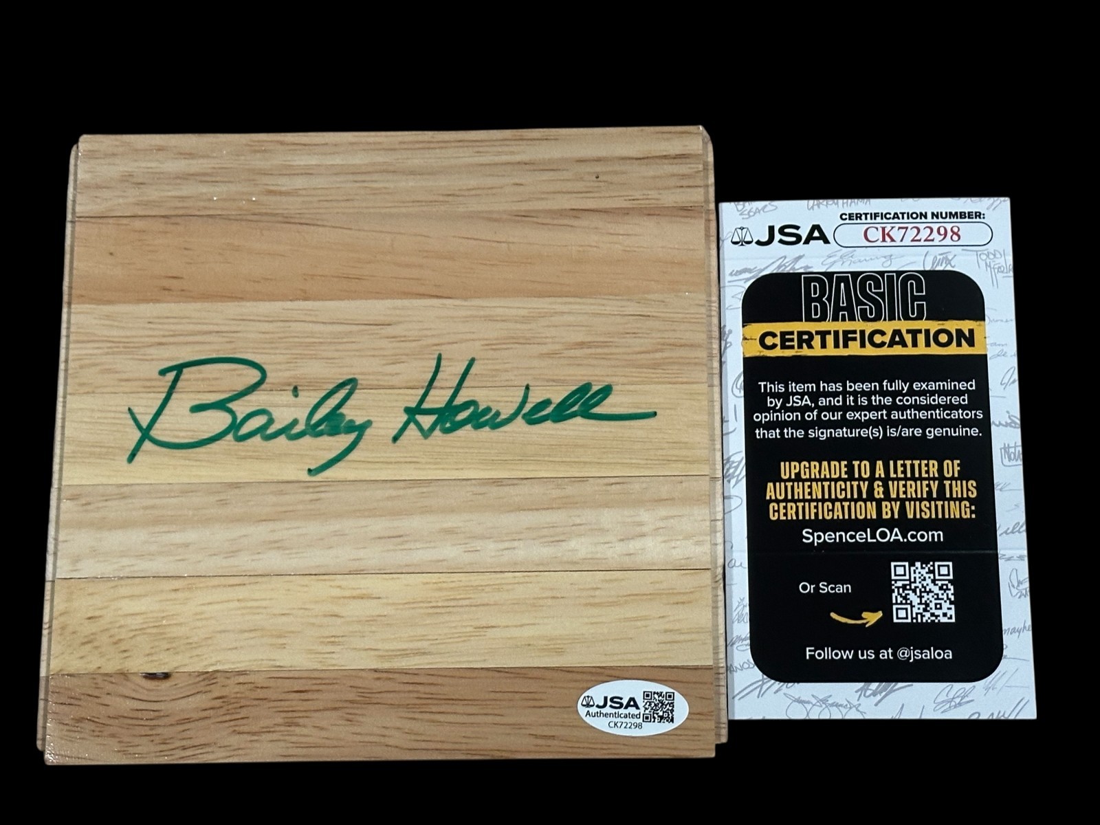 Bailey Howell Mississippi State Boston Celtics Signed Autograph Floorboard JSA