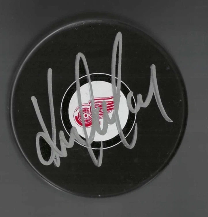 Kris Newbury Signed Detroit Red Wings Puck