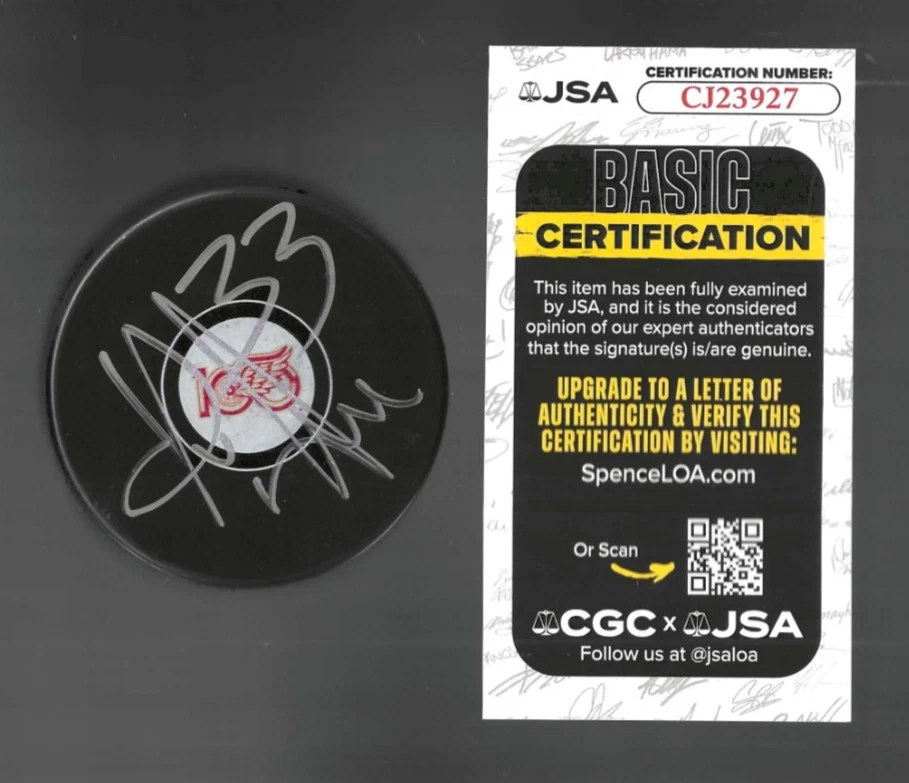 Kris Draper Signed Detroit Red Wings Centennial 100th Puck JSA COA