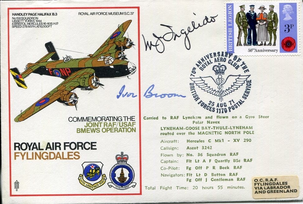 General Michael Ingelido Air Marshal Ivor Broom WWII War Ace Signed Autograph