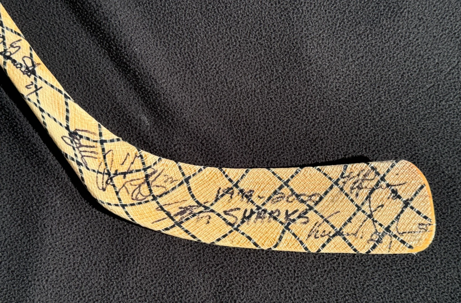 1999-00 San Jose Sharks Team Signed Hockey Stick JSA LOA COA Nabokov Rookie Year