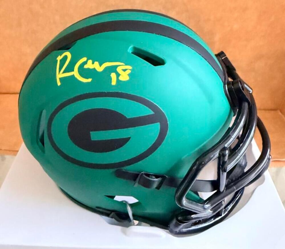 RANDALL COBB GREEN BAY PACKERS SIGNED RAVE MINI HELMET JSA