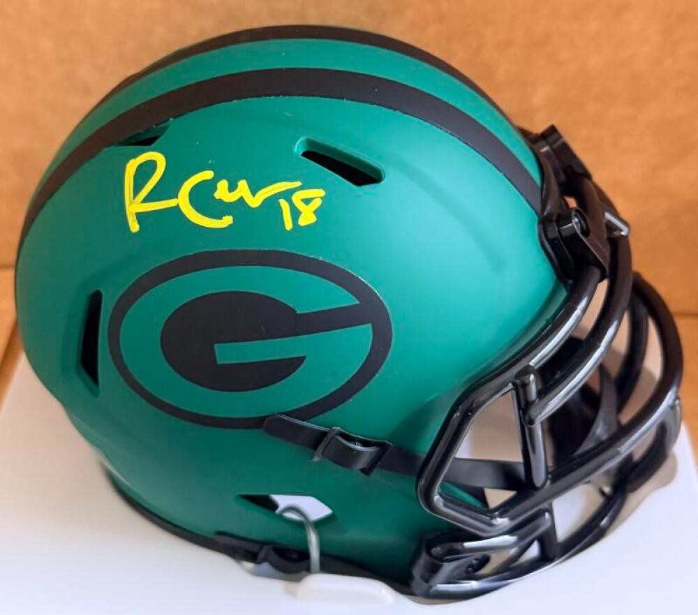 RANDALL COBB GREEN BAY PACKERS SIGNED RAVE MINI HELMET JSA