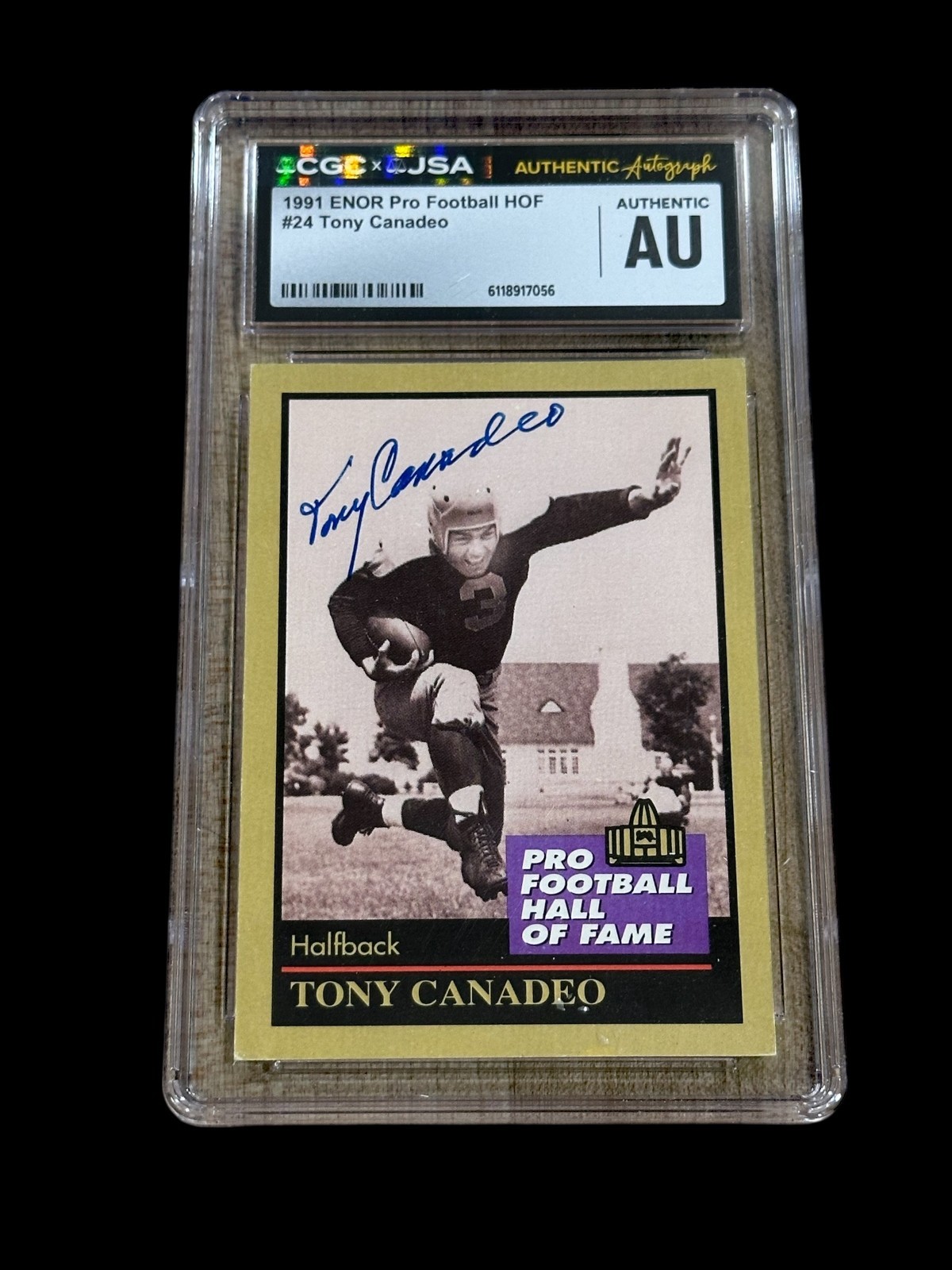 Tony Canadeo Green Bay Packers HOF Gonzaga Signed Autograph Card CGC JSA Slab