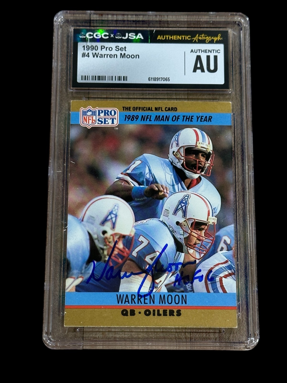 Warren Moon Houston Oilers Washington Huskies HOF Signed Autograph Card CGC JSA