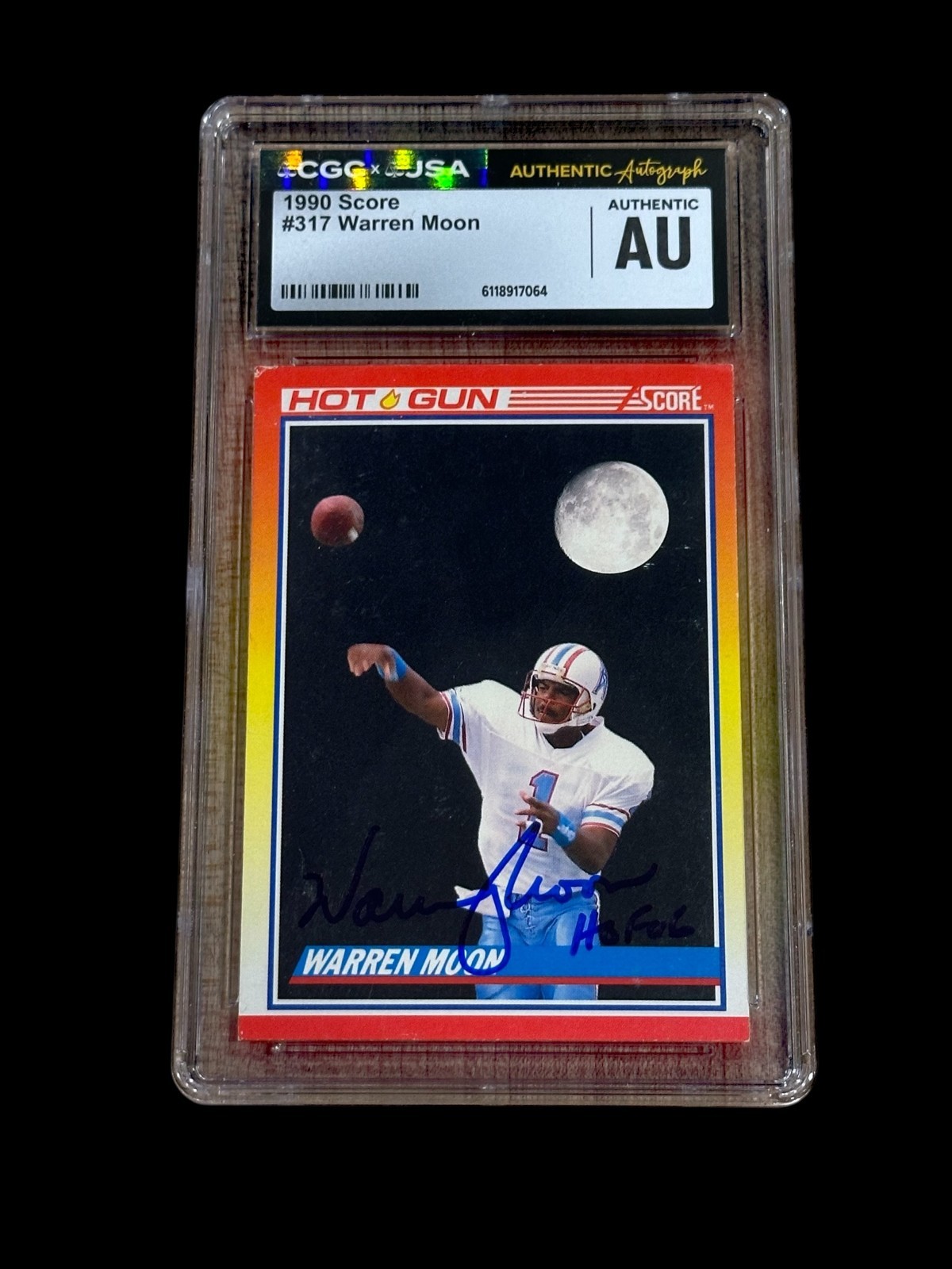 Warren Moon Houston Oilers Washington Huskies HOF Signed Autograph Card CGC JSA