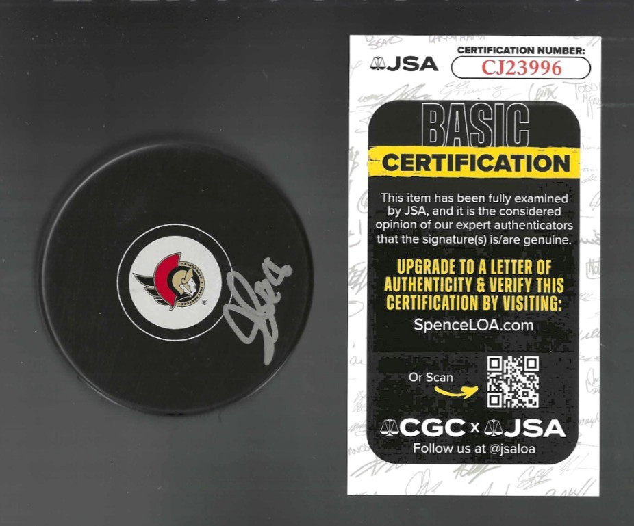Stephen Halliday Signed Ottawa Senators Puck JSA COA