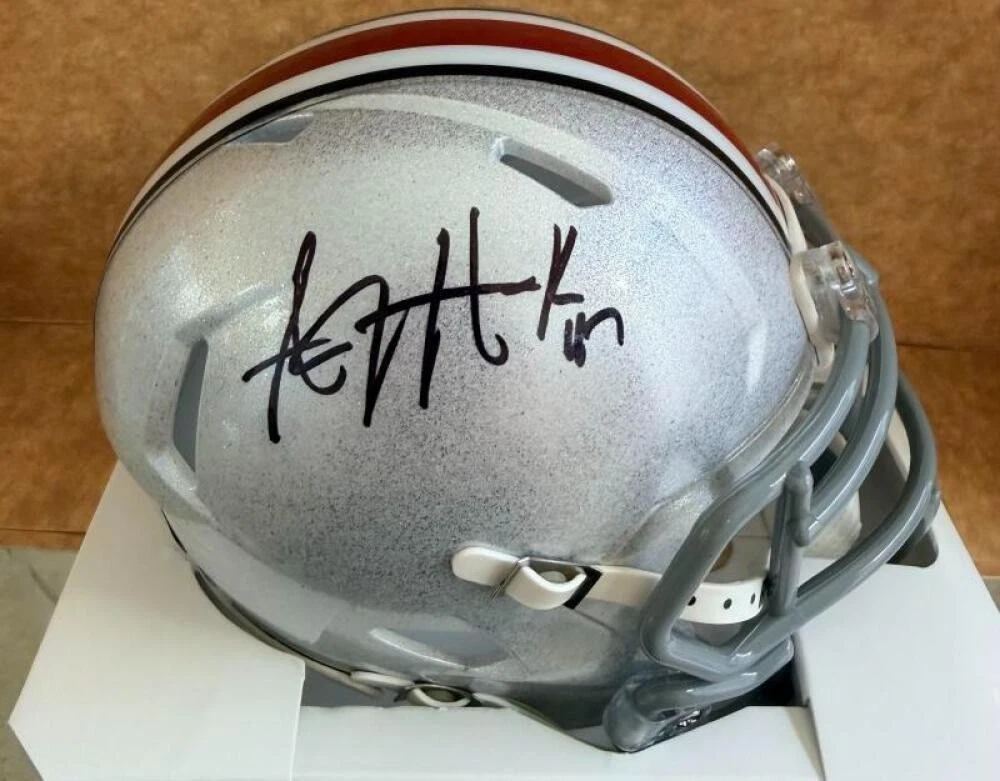 AJ HAWK #47 OHIO STATE BUCKEYES SIGNED MINI HELMET BECKETT AUTH