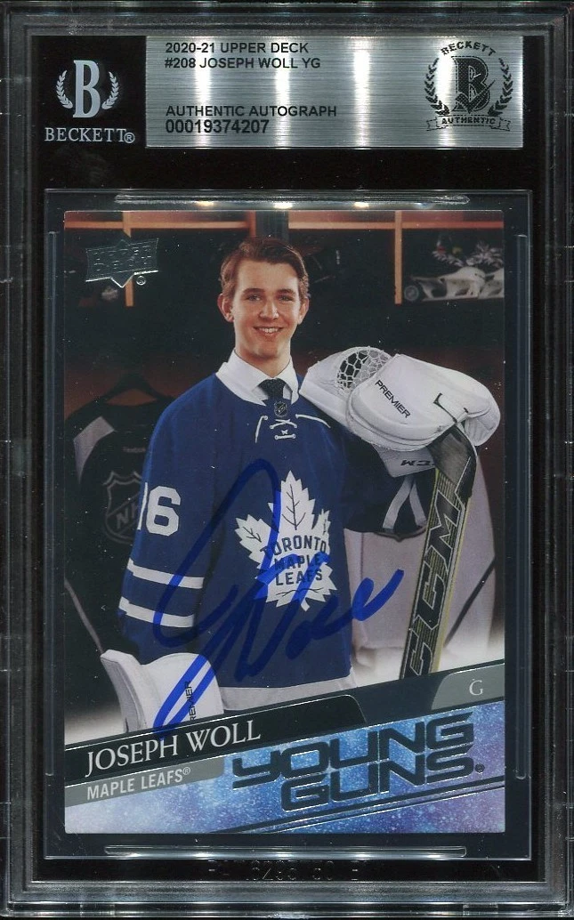 JOSEPH WOLL signed auto 2020-21 UD YOUNG GUNS ROOKIE CARD RC YG BECKETT BAS