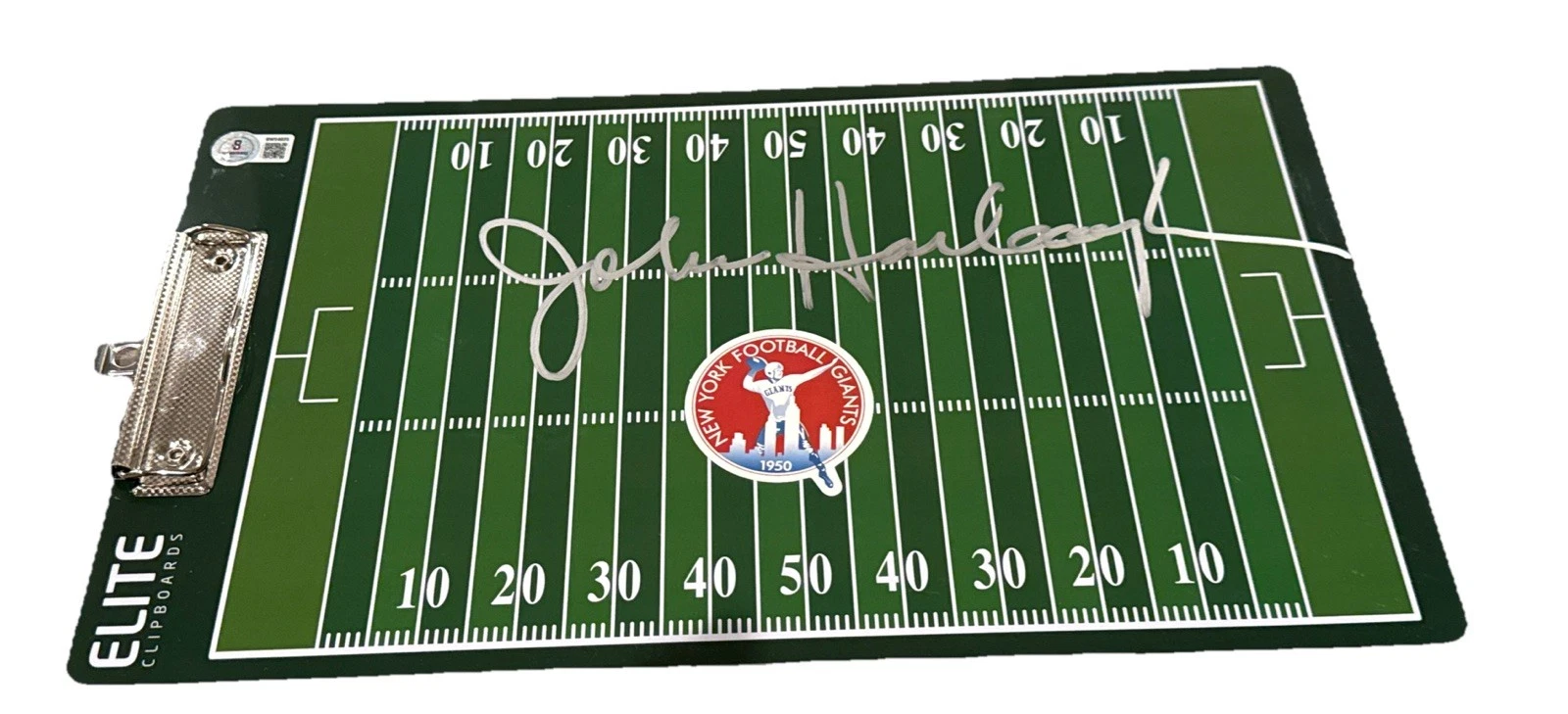 JOHN HARBAUGH signed (NEW YORK GIANTS) Coaches clipboard BECKETT BAS BW54025