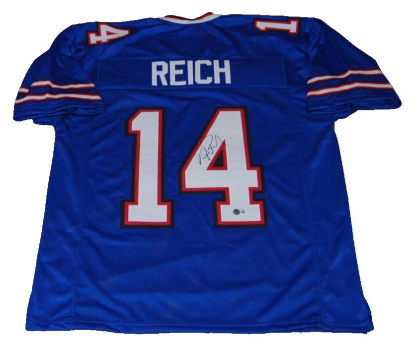 FRANK REICH signed (BUFFALO BILLS) custom football jersey BECKETT BAS BW61037