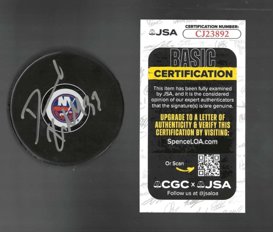 David Rittich Signed New York Islanders Puck JSA COA