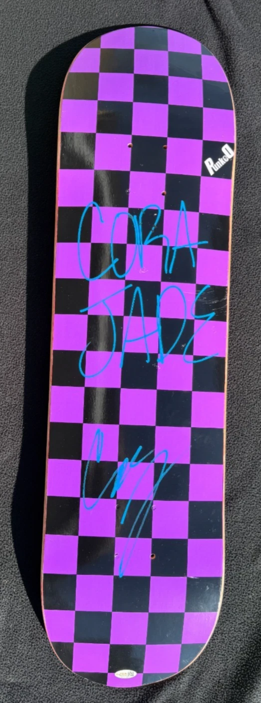 Cora Jade Signed WWE NXT Purple Checkered Skateboard Deck TNA JSA COA