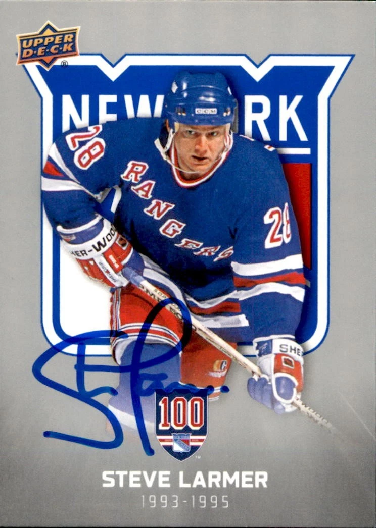 Steve Larmer Signed 2025/26 Upper Deck New York Rangers Centennial Card #48