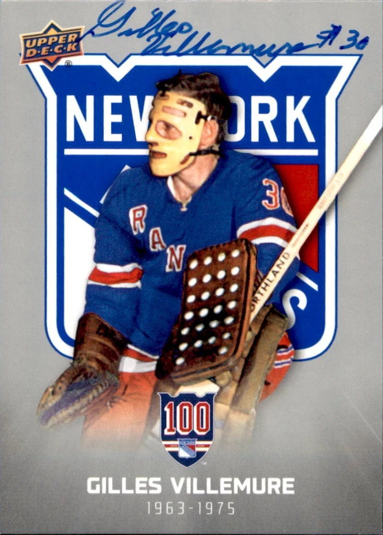 Gilles Villemure Signed 2025/26 Upper Deck New York Rangers Centennial Card #11
