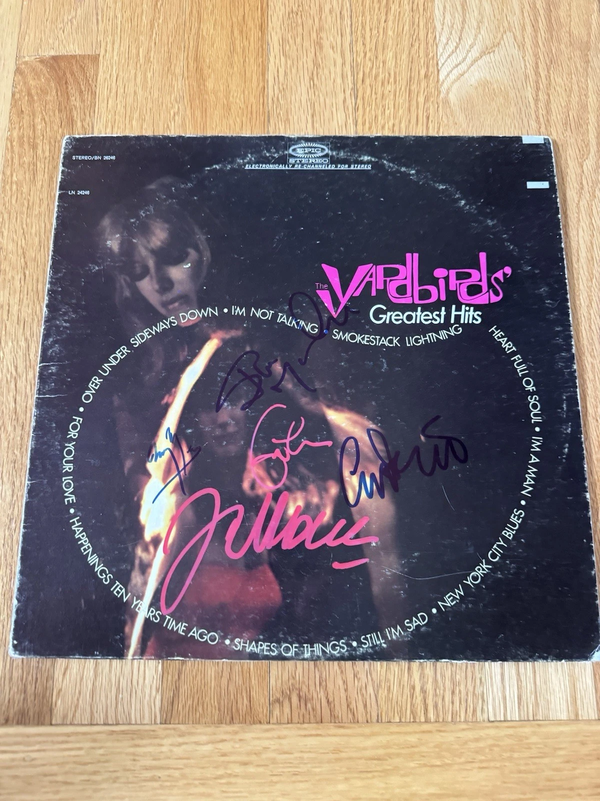 Rare Signed Yardbirds LP Dreja McCarty Jimmy Page Jeff Beck Clapton Beckett