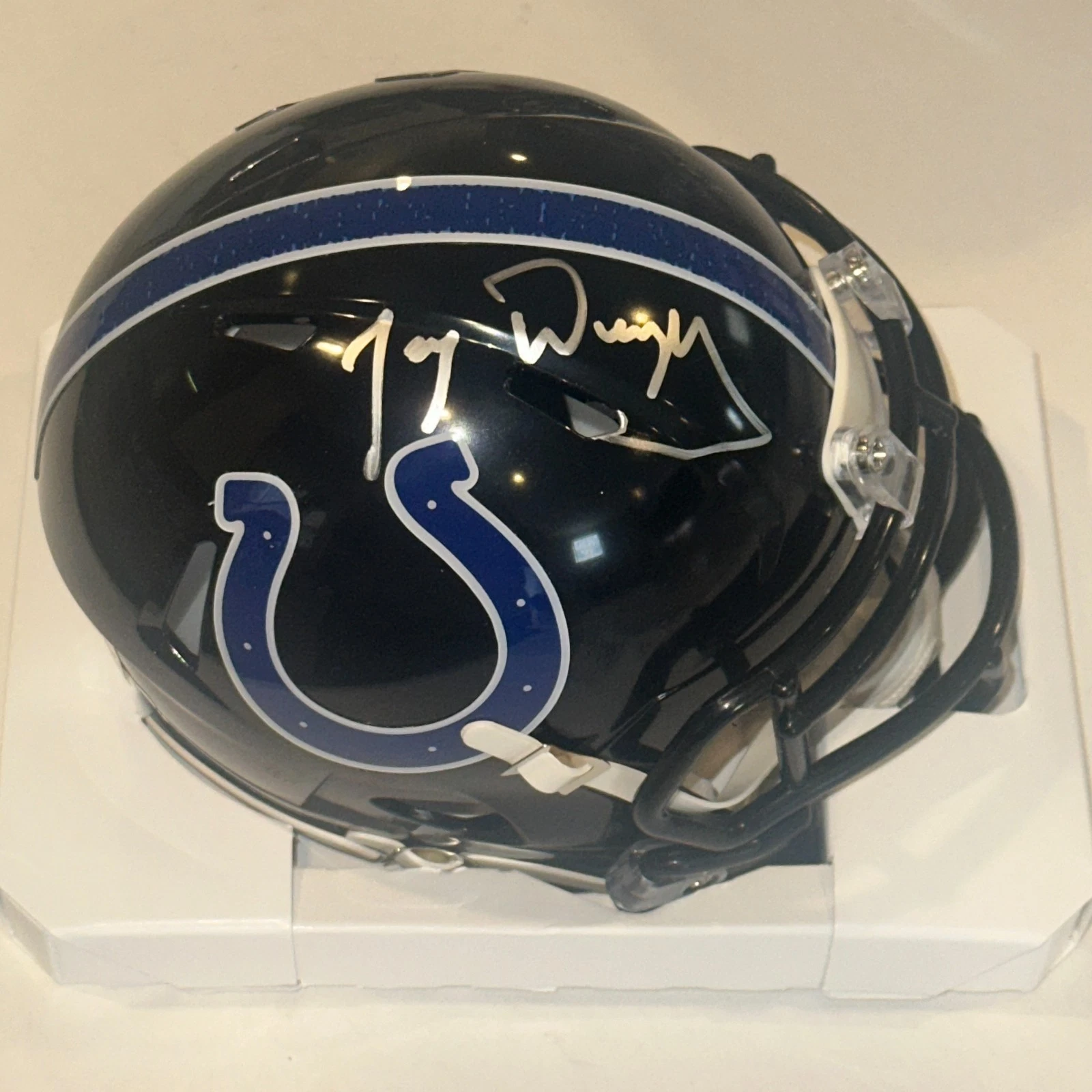 TONY DUNGY Signed Indianapolis COLTS ALTERNATE Mini-helmet Beckett (BAS)