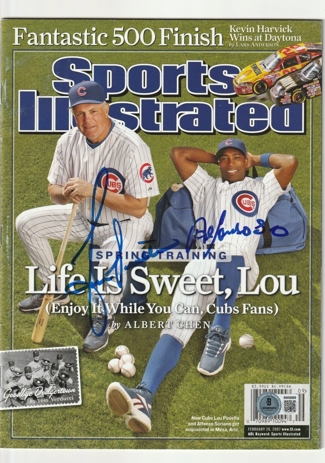 PINIELLA & SORIANO Signed 2/26/07 SPORTS ILLUSTRATED Magazine (NO Label) BAS