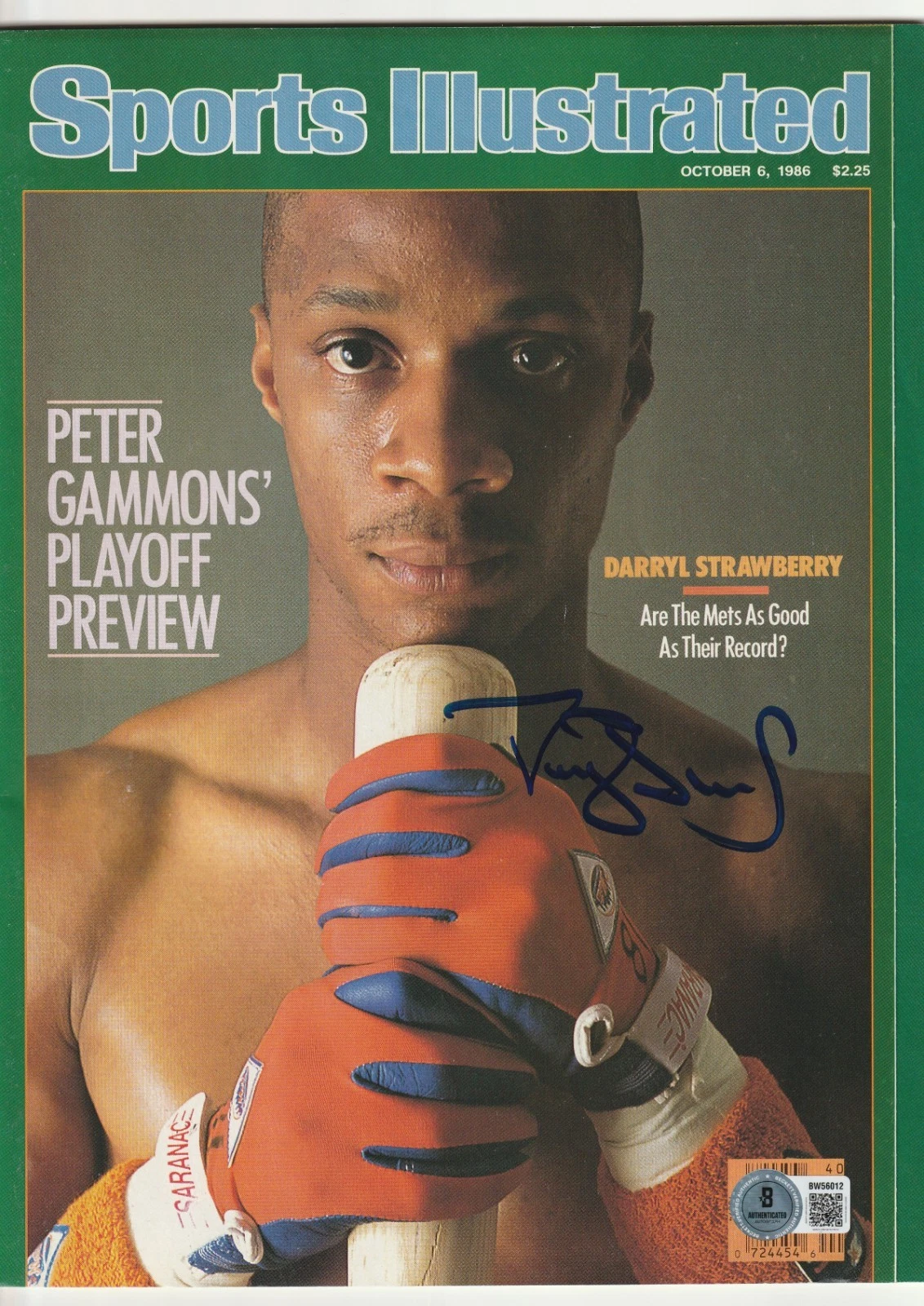 DARRYL STRAWBERRY Signed 10/6/86 SPORTS ILLUSTRATED Magazine (NO Label) BAS