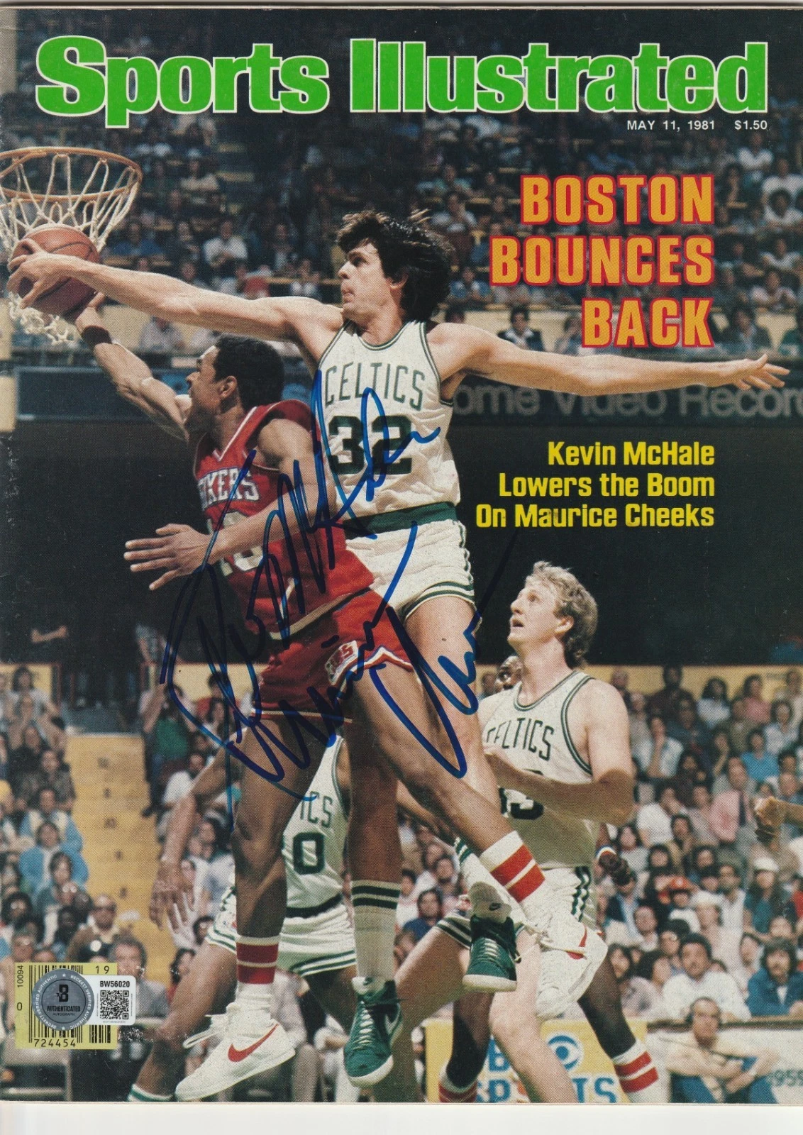 KEVIN McHALE & MAURICE CHEEKS Signed 5/11/81 SPORTS ILLUSTRATED Magazine BAS
