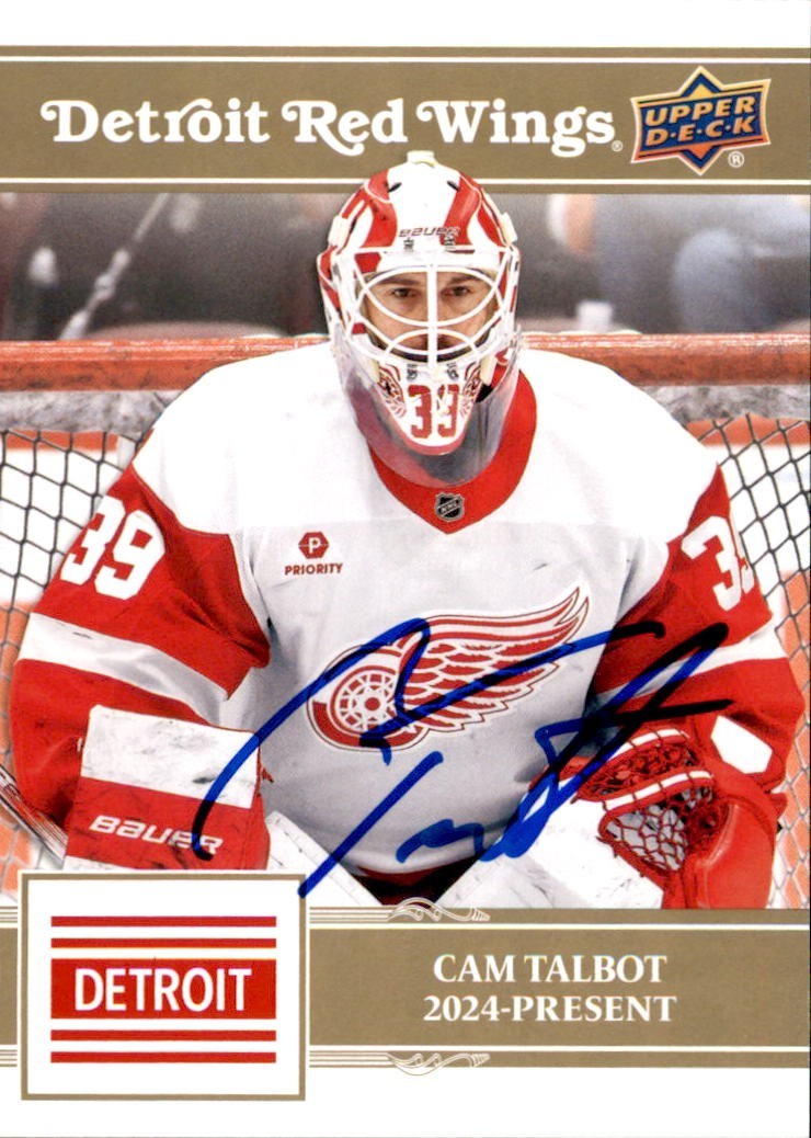 Cam Talbot Signed 2025/26 Upper Deck Red Wings Centennial Gold Card 020/100 #15