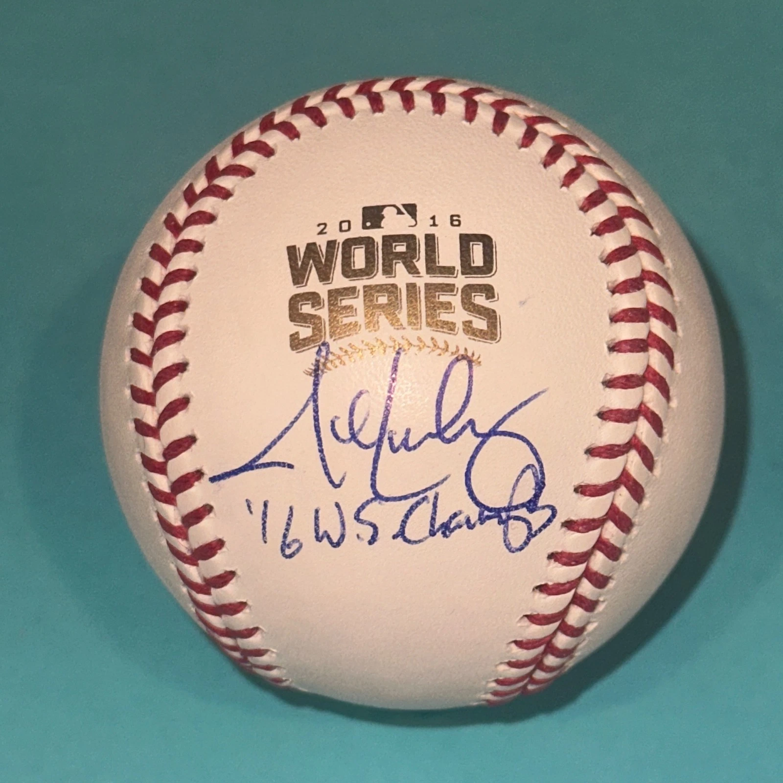 JOHN LACKEY (Cubs) Signed Official 2016 WORLD SERIES Baseball Beckett w/ INSC