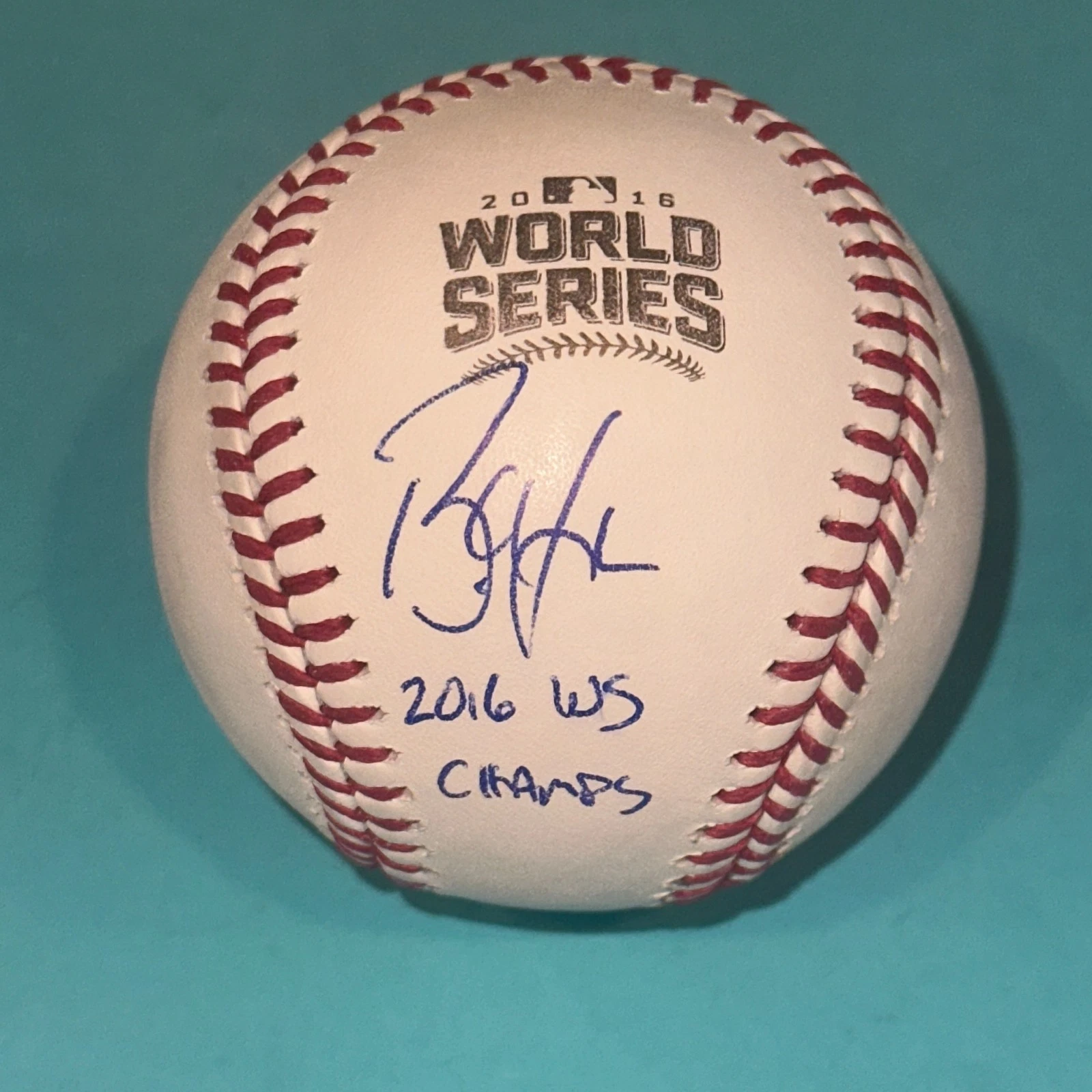 BRANDON HYDE (Cubs) Signed Official 2016 WORLD SERIES Baseball Beckett w/ INSC