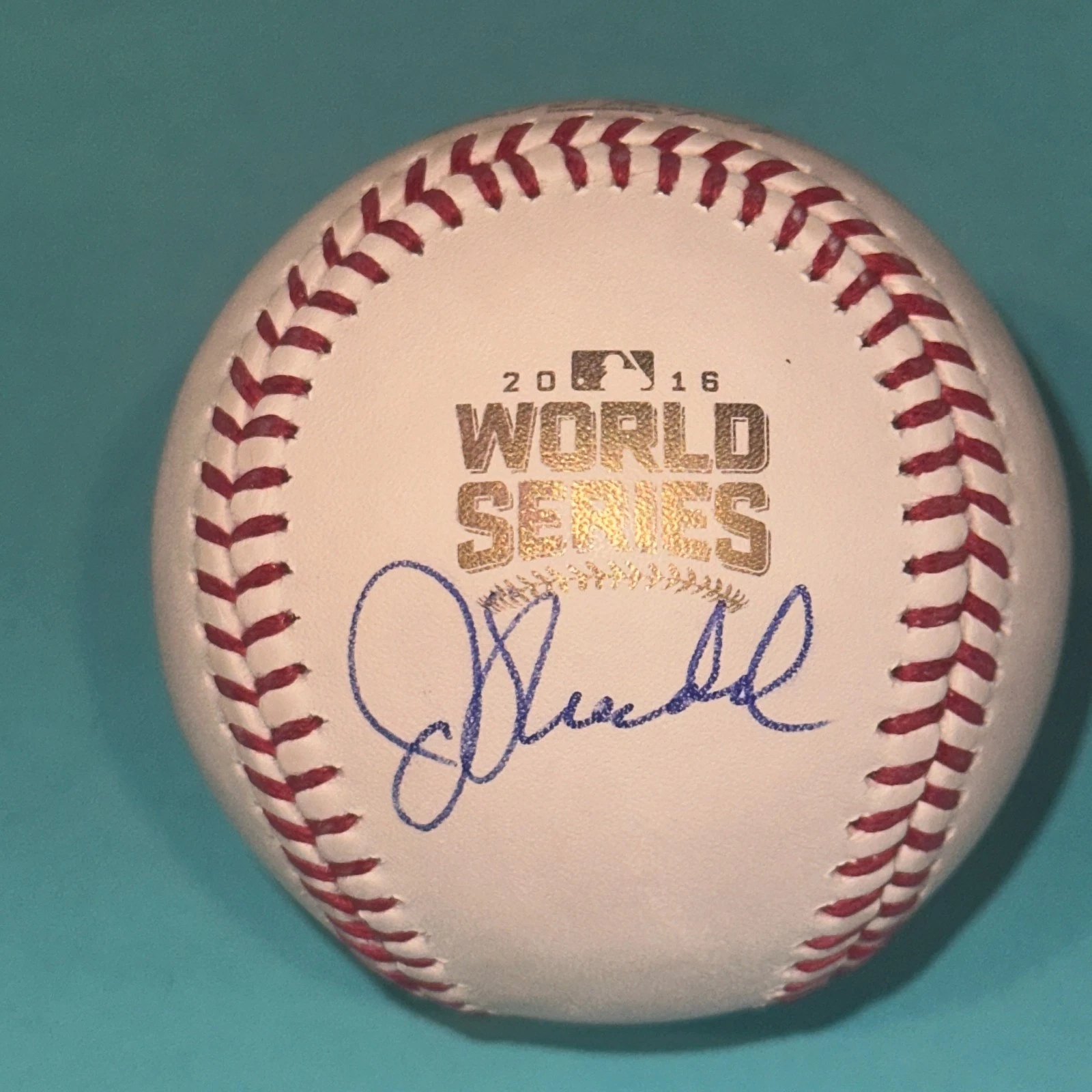 JOE MADDON (Cubs) Signed Official 2016 WORLD SERIES Baseball Beckett (BAS)