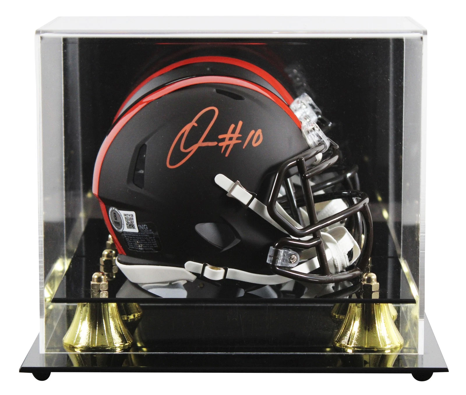 Browns Quinshon Judkins Signed 2025 On-Field Alt Speed Mini Helmet W/ Case BAS W