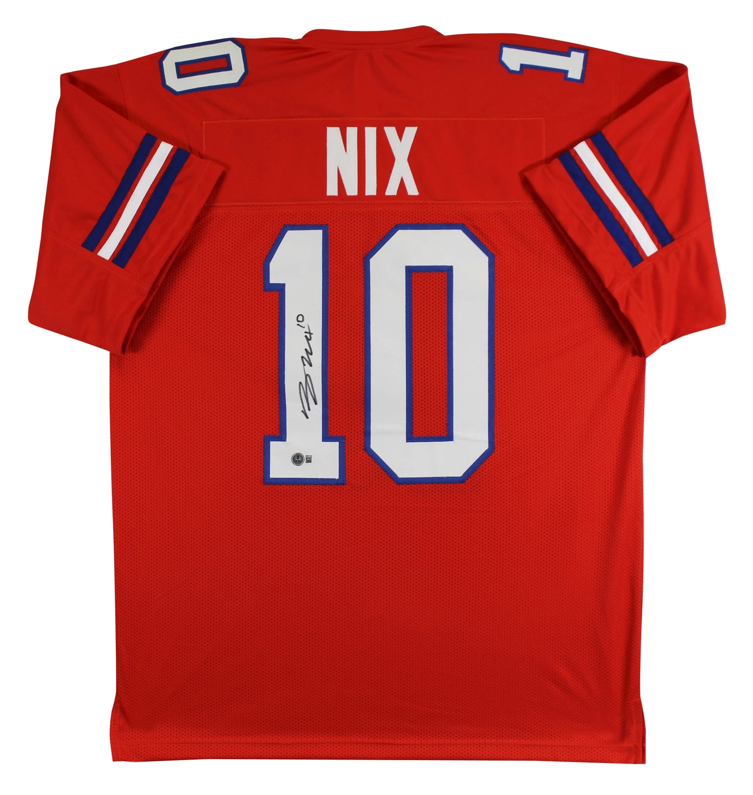 Bo Nix Authentic Signed Orange Throwback Pro Style Jersey BAS Witnessed