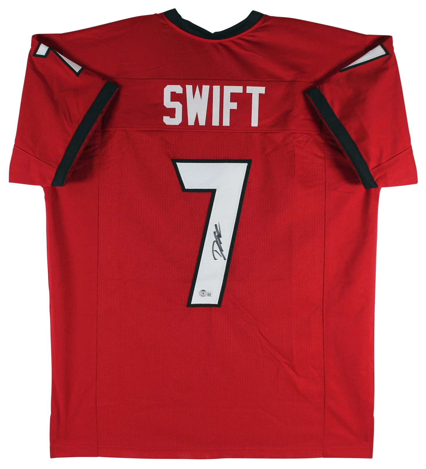 D'Andre Swift Authentic Signed Red Pro Style Jersey Autographed BAS Witnessed