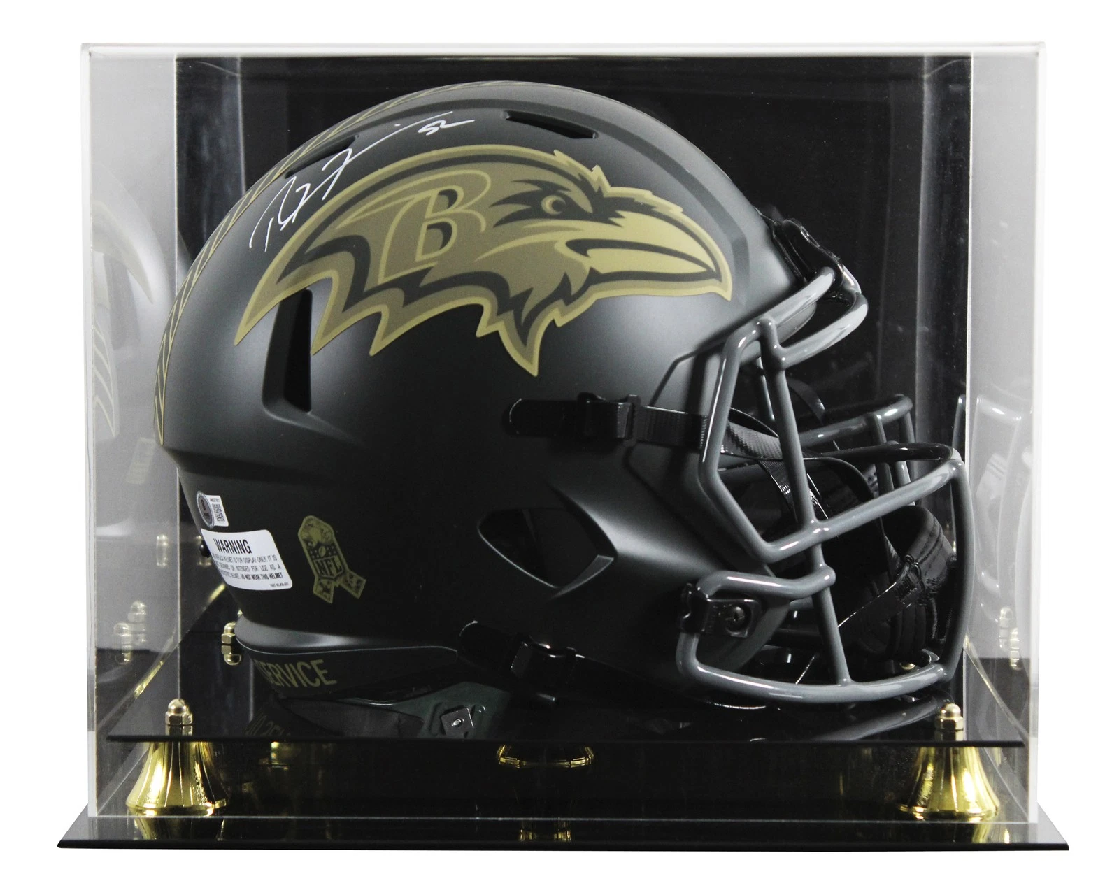 Ravens Ray Lewis Signed STS IV Full Size Speed Rep Helmet W/ Case BAS Witnessed