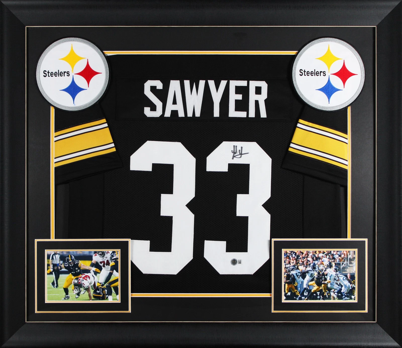 Jack Sawyer Signed Black Throwback Pro Style Framed Jersey BAS Witnessed