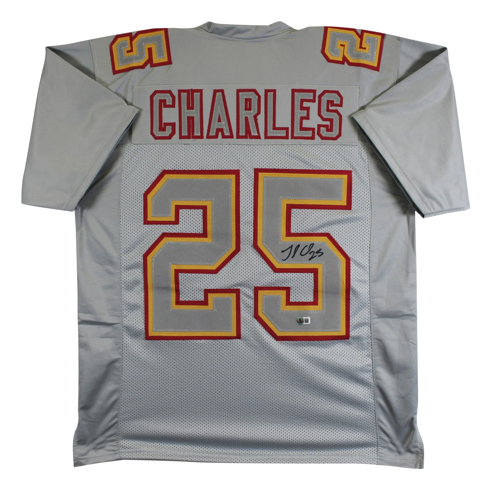 Jamaal Charles Authentic Signed Grey Pro Style Jersey Autographed BAS Witnessed
