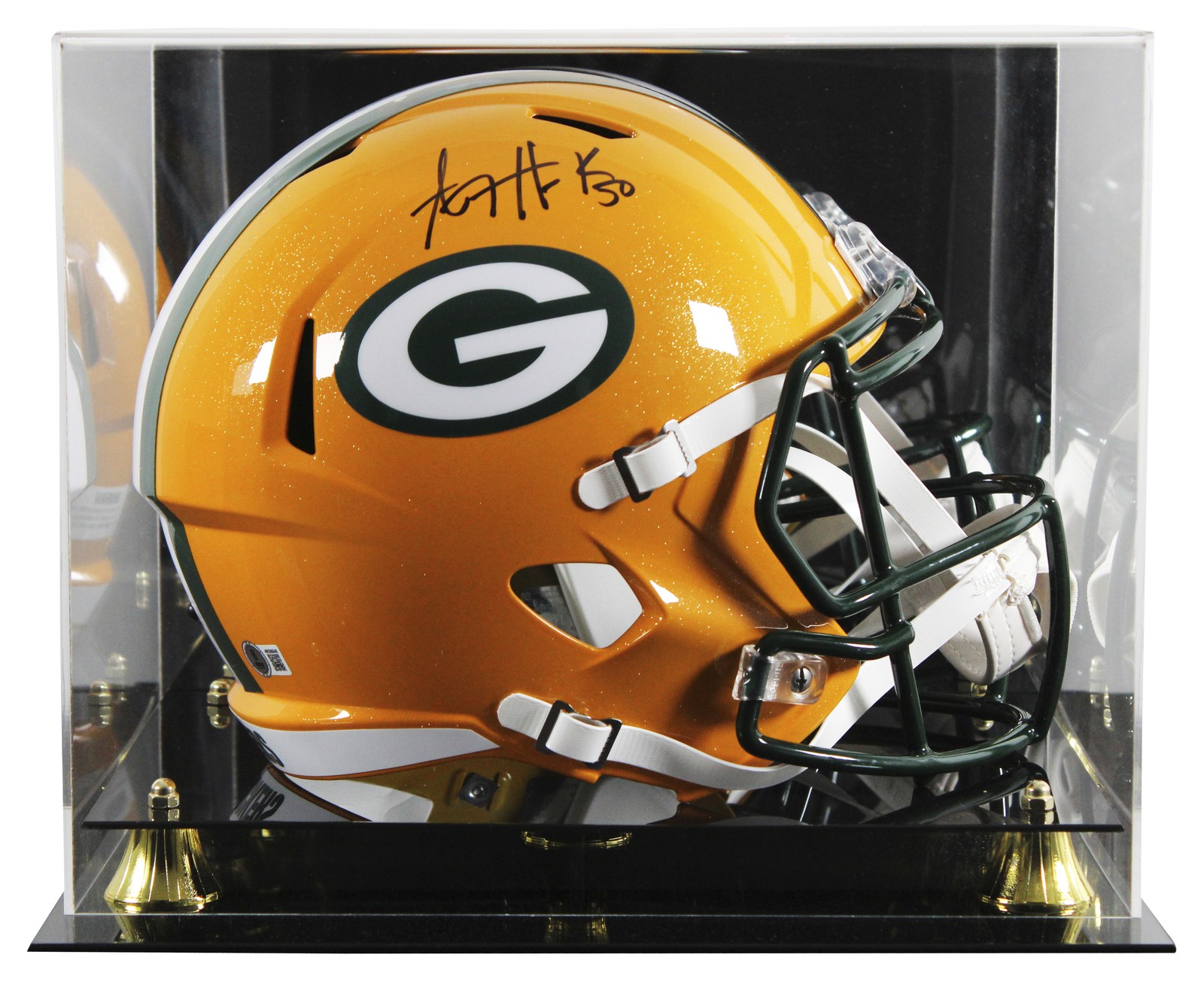 Packers A.J. Hawk Signed Full Size Speed Rep Helmet W/ Case BAS Witnessed