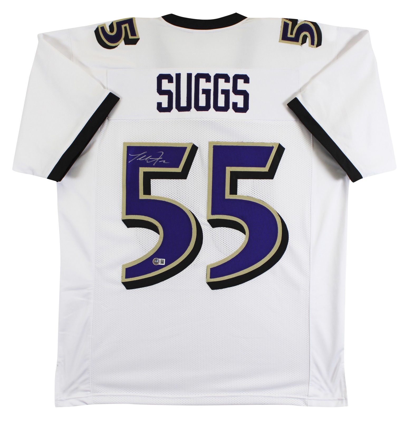 Terrell Suggs Authentic Signed White Pro Style Jersey Autographed BAS Witnessed