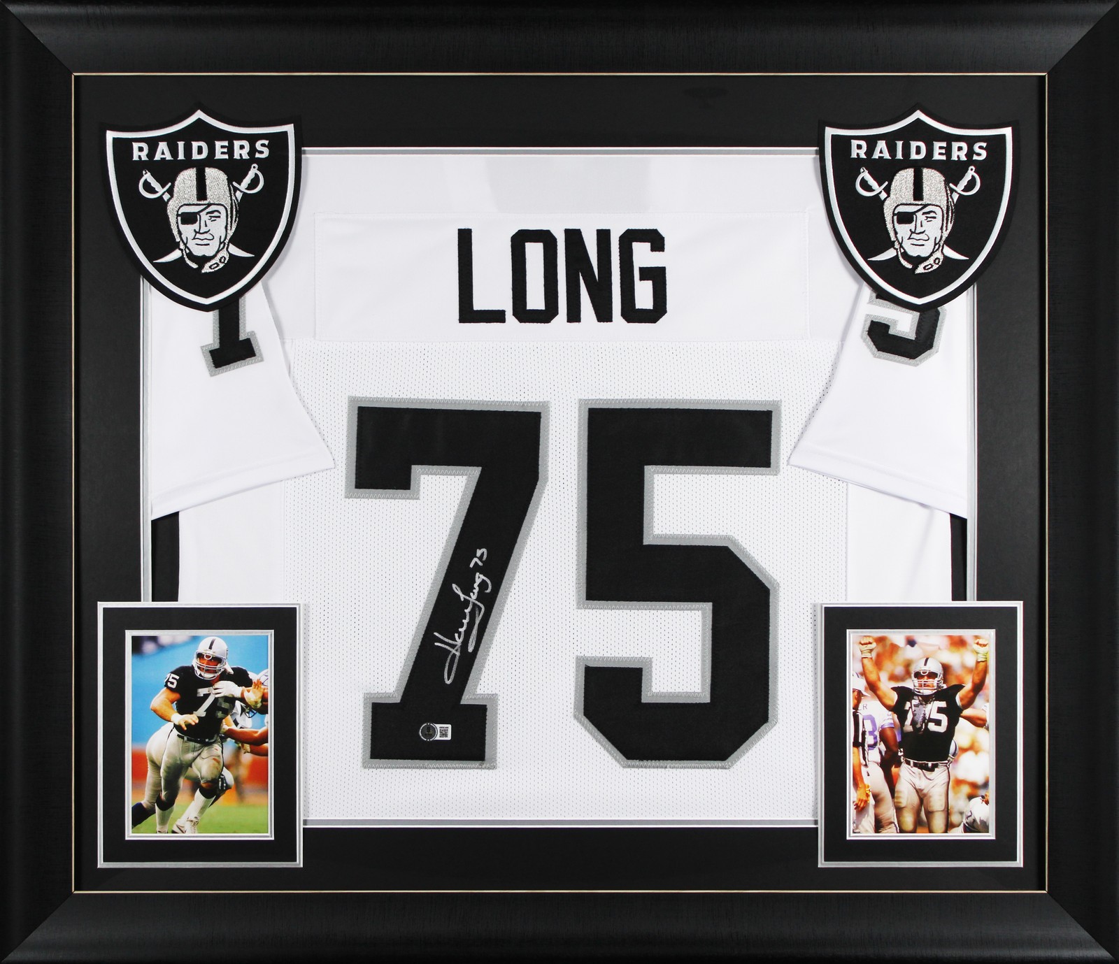 Howie Long Authentic Signed White Pro Style Framed Jersey BAS Witnessed